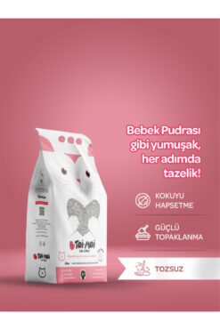 Toi Moi Tozsuz, Topaklanan, Emiciliği Yüksek Bebek Pudralı Bentonit Kedi Kumu 5lt