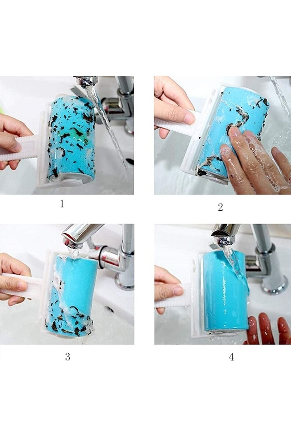 CEMRE Aveo 1 Adet Silikon Rulo Tüy Toplayıcı Toz Hav Alıcı Yıkanabilir Kedi Tüyü Toplayıcı Köpek Tüyü - Görsel 3