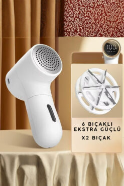 Spech Power Dijital Ekranlı Şarjlı Tüy Toplayıcı & Kumaş Tıraş Makinesi Yedek Bıçaklı Topak Toplayıcı
