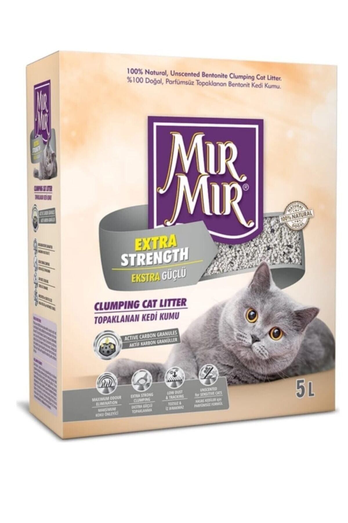 Mır Mır Mırmır Bentonit Ekstra Güçlü Kutu Kedi Kumu 5 Lt.