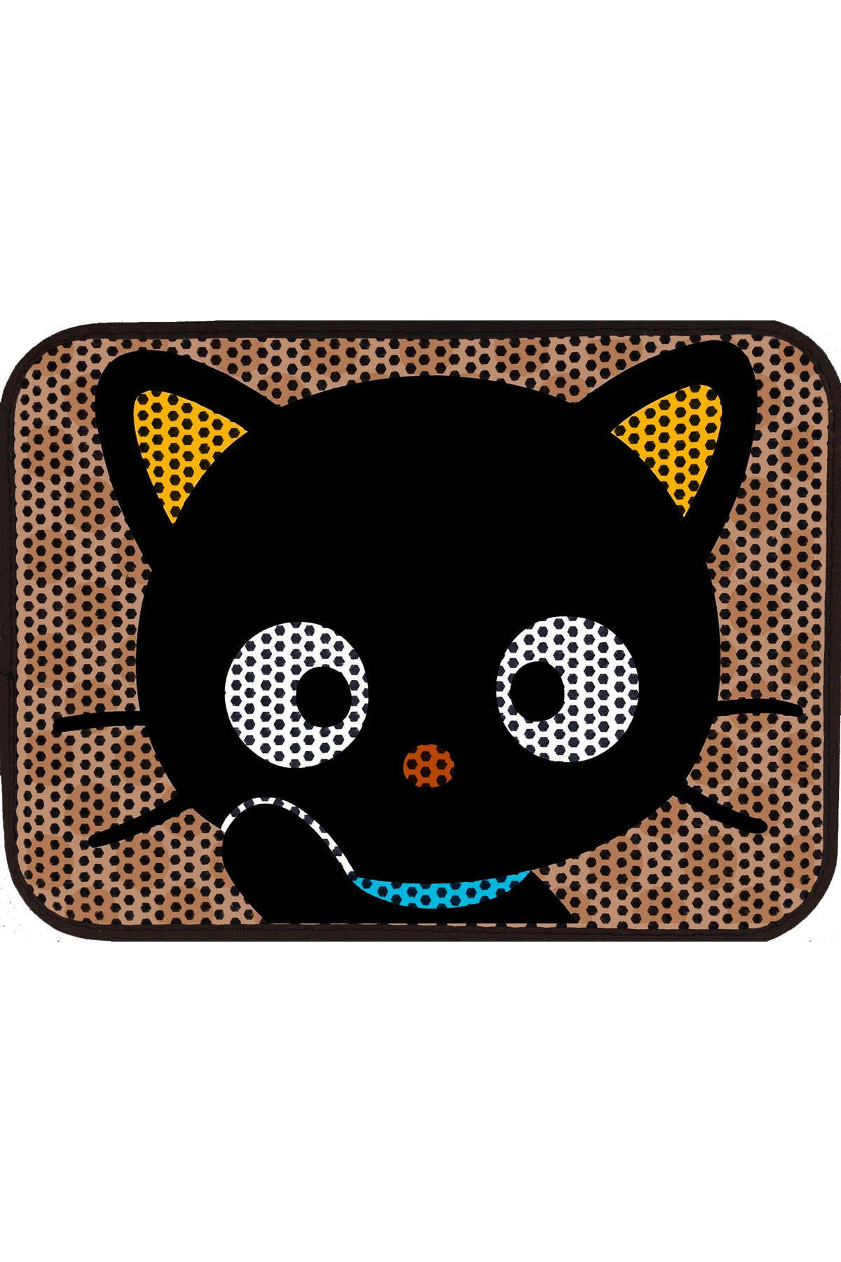 Pet Palace Elekli Tuvalet Önü Kedi Kumu Paspası,renkli Desenli,kum Toplayıcı, Yıkanabilir,60x45 Cm