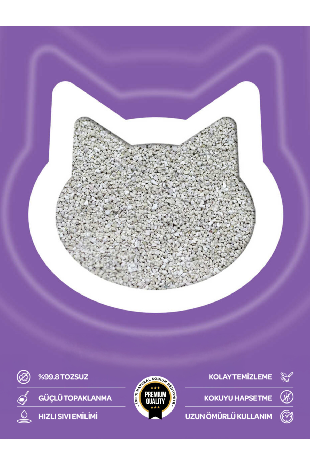 Toi Moi Topaklanan, Tozsuz, Koku Hapseden Lavantalı Bentonit Kedi Kumu 5lt - Görsel 2