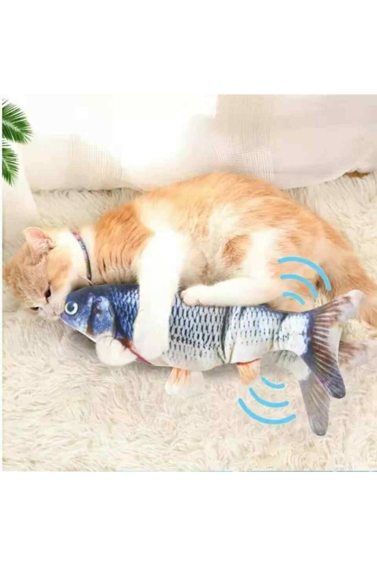 NEWSTORE HOME Hareketli Balık Kedi Oyuncağı 30 cm