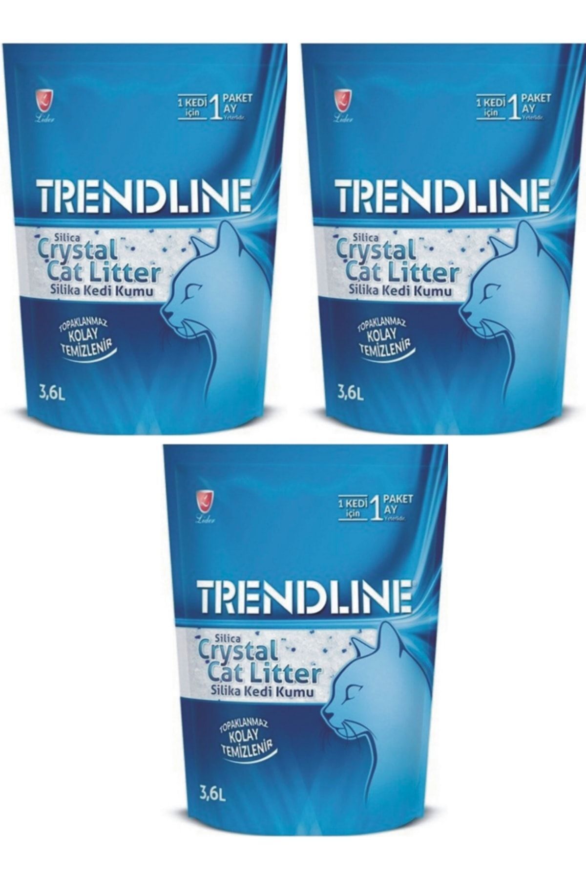 Trendline Silika Crystal Cat Litter Kedi Kumu 3,6 Litre X 3 Adet