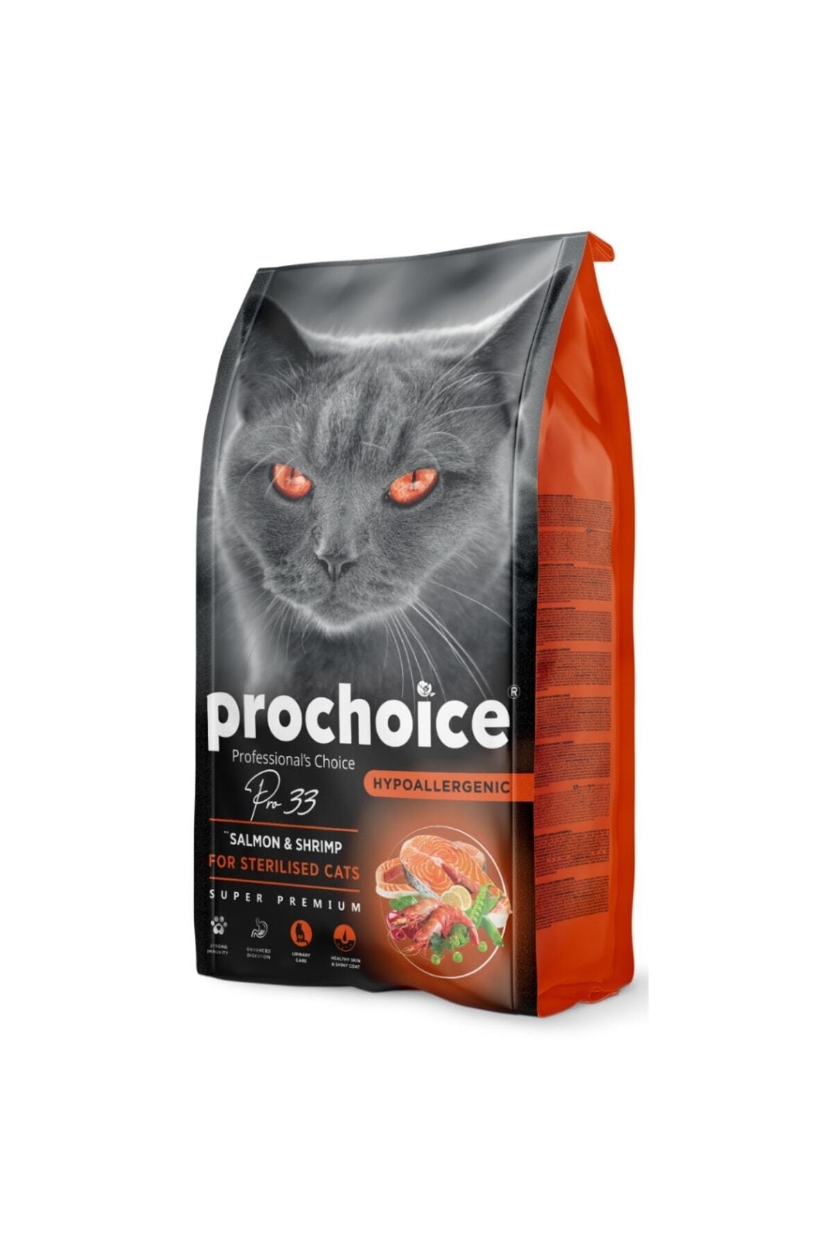 ProChoice Pro 33 Sterilised Düşük Tahıllı Somonlu Ve Karidesli Kısırlaştırılmış Kedi Maması 2 Kg
