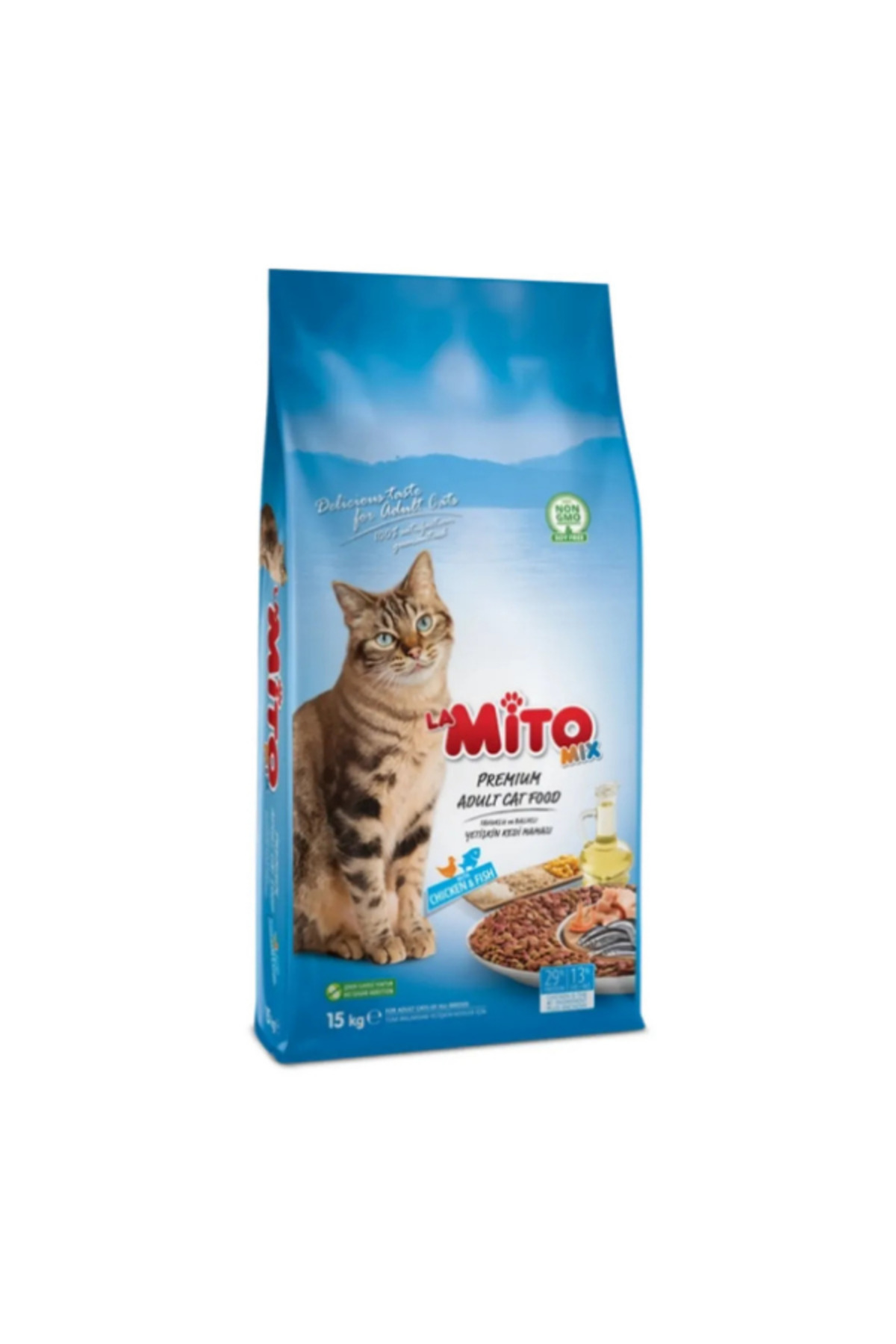 Mito Adult Cat Tavuklu Ve Balıklı Renkli Taneli Yetişkin Kedi Maması 15 Kg