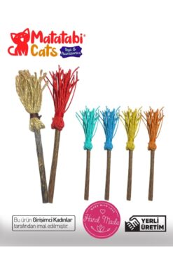MATATABİ CATS Süpürge Doğal Kedi Çiğneme Çubuğu, Ipli Doğal Kedi Oyuncağı 1 Adet