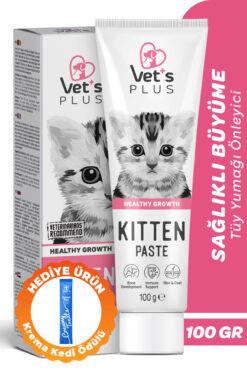 Vet's Plus Kitten Multivitamin Malt Macun 100gr (Yavru ve Anne Kediler İçin Multivitaminli Tüy Yumağı Önleyici)