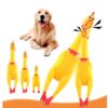 CNGZSHOP Ses Çıkaran Çığlık Atan Komik Tavuk Kedi Köpek Oyuncağı 16 cm