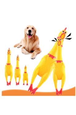 CNGZSHOP Ses Çıkaran Çığlık Atan Komik Tavuk Kedi Köpek Oyuncağı 16 cm