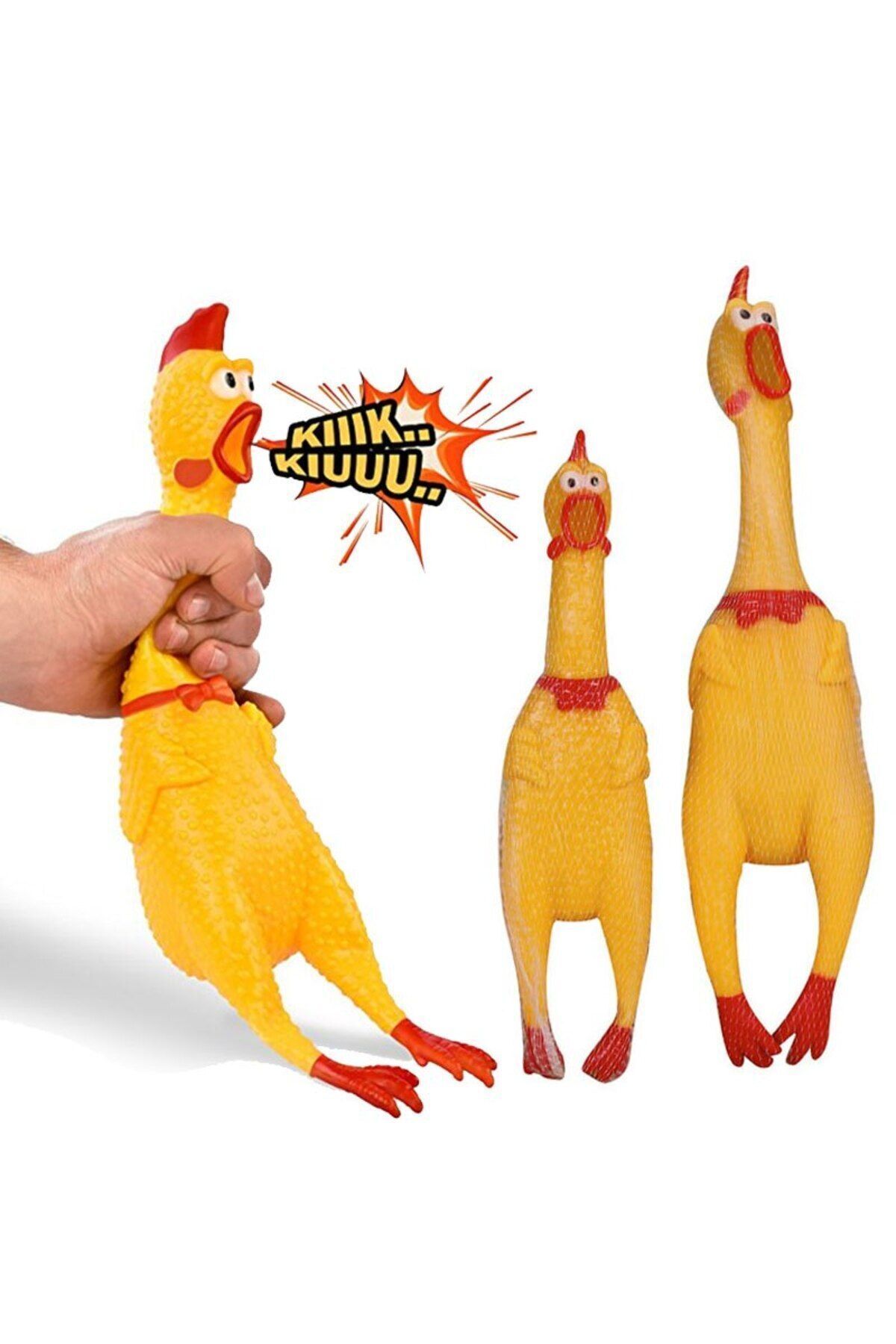 CNGZSHOP Ses Çıkaran Çığlık Atan Komik Tavuk Kedi Köpek Oyuncağı 16 cm - Görsel 3