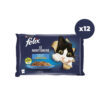 FELIX Somonlu Ton Balıklı Konserve Yetişkin Kedi Maması 12x4lü Paket Toplam 48 Adet Mama