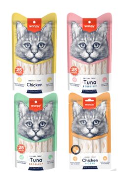 Wanpy Creamy Cat Treat Karışık Krema Sıvı Kedi Ödül Maması 14 Gr X 100 Adet (bursamagaza16)