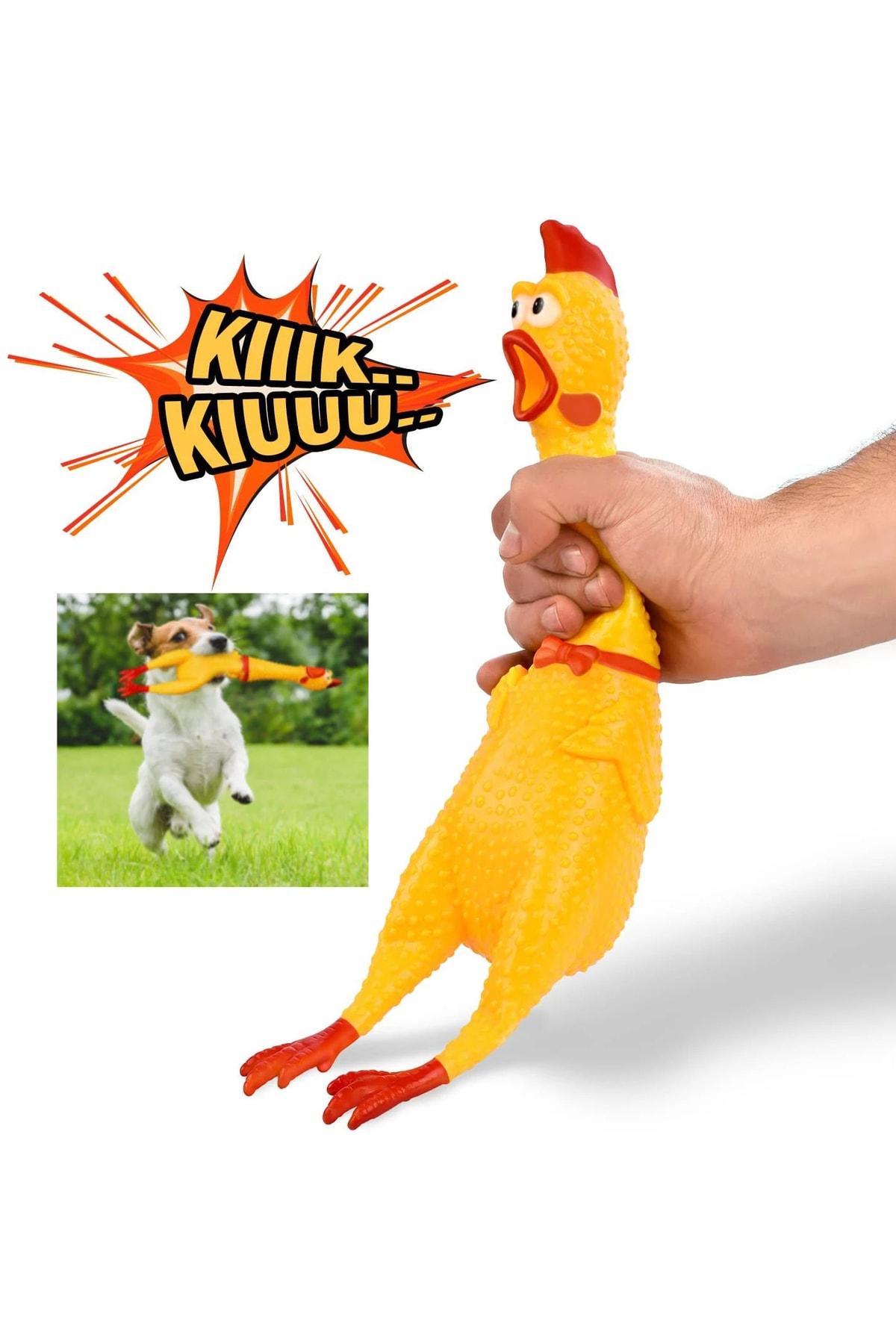 Genel Markalar Büyük Boy Öten Çığlık Atan Horoz Tavuk Shrilling Chicken Kedi Köpek Oyuncağı