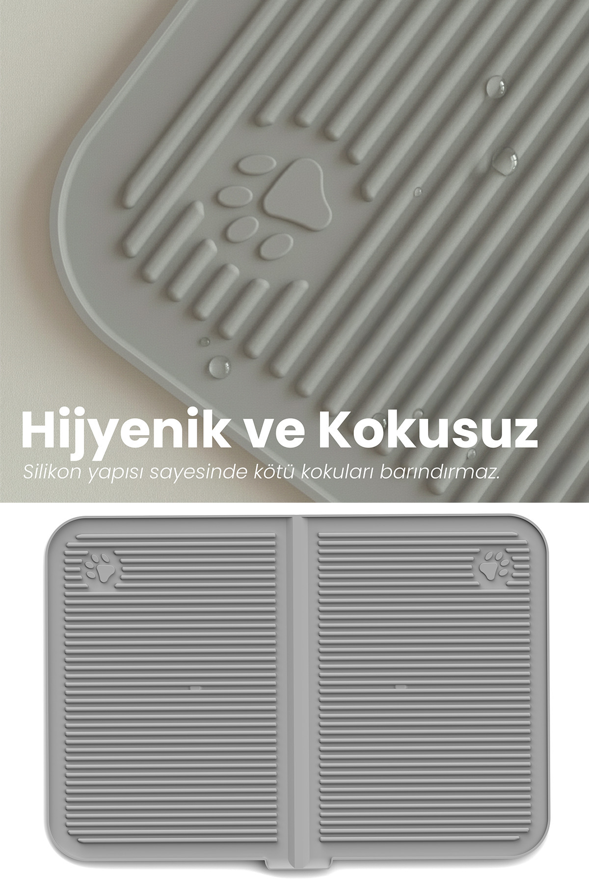 Decorx Silikon Kedi Kumu Paspası Havuzlu Yıkanabilir Kedi Tuvaleti Önü Matı Büyük Boy 40x60 - Görsel 3