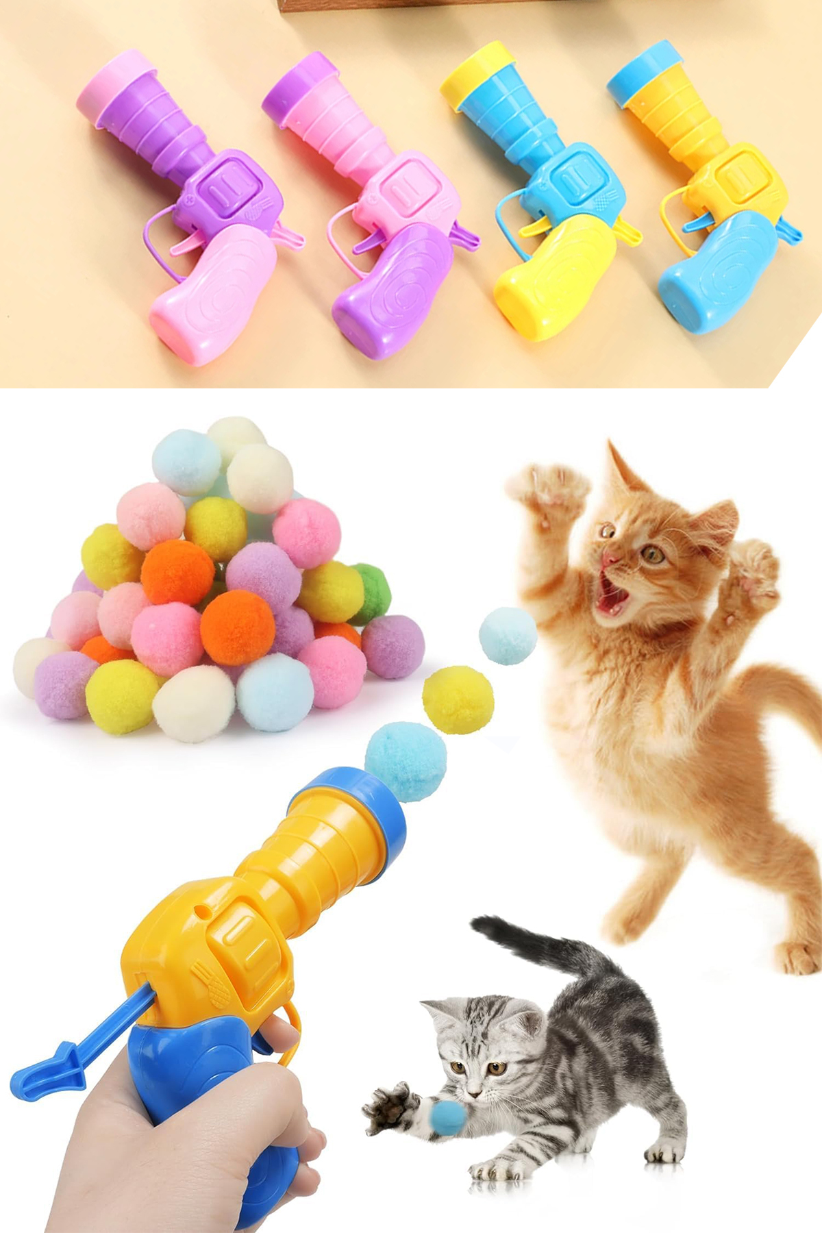 Markafox Peluş Top Atan Kedi Oyuncağı İnteraktif ve Hareketli Kediler İçin Peluş Oyun Aracı Oyuncak - Görsel 2