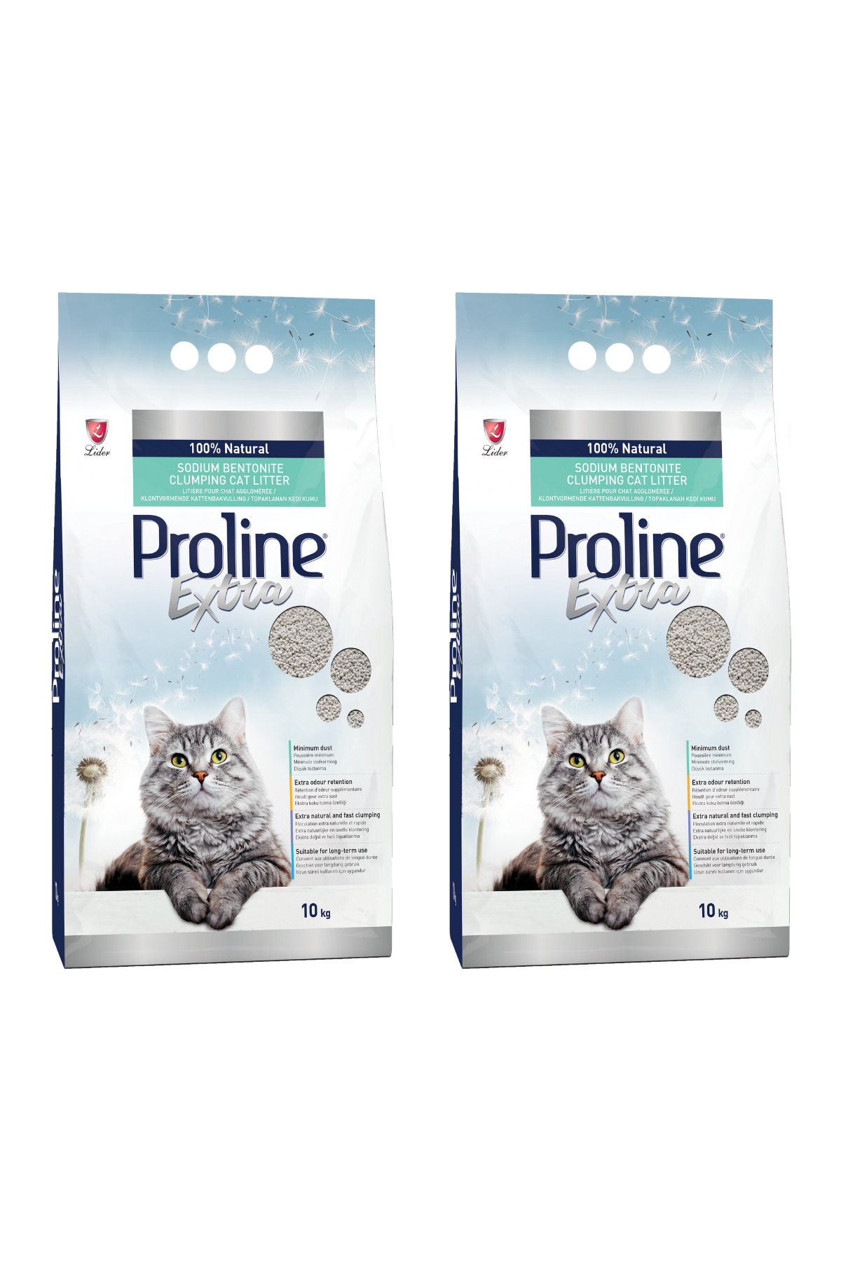 Pro Line Proline Extra Sodyum Bentonit Ince Taneli Topaklanan Kedi Kumu 2x10 Kg