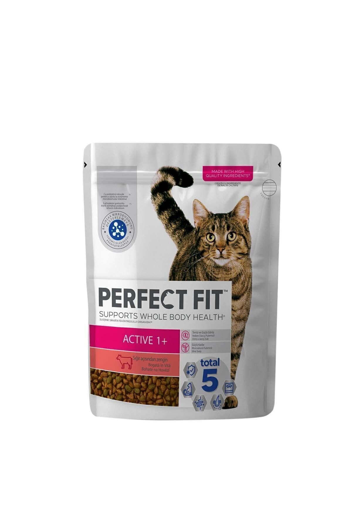 Perfect Fit Active Yetişkin Sığırlı Kedi Kuru Mama 1.4 Kg - Görsel 2