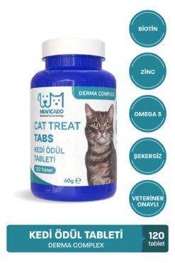 muvicado Derma Deri Ve Tüy Kedi Ödül Tableti Kedi Ödülü Köpek Vitamini Biyotin Tüyü Bakım Seti