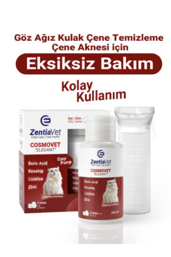 zentiavet Kedi Göz Kulak Ağız Çene Altı Siyah Nokta Gözyaşı Lekesi Bakım Temizleme Solüsyonu 200ml