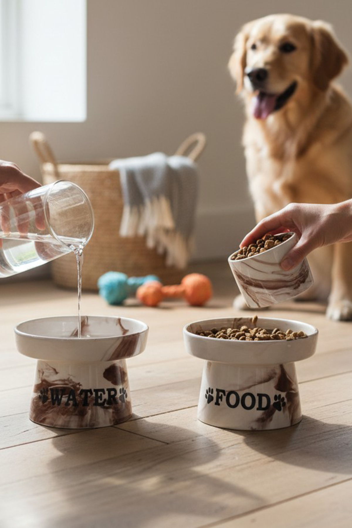 relaxco decoration & pet furniture Seramik Kedi Köpek Mama ve Su Kabı Yükseltilmiş Premium Mama Kabı 2 li Set - Görsel 3