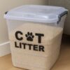 DEEMBRO 10 LT Kapasite Kedi Kumu Saklama Kabı Kutusu Boş Kedi Kumu Saklama Kabı Ölçü: 26 x 24 x 27
