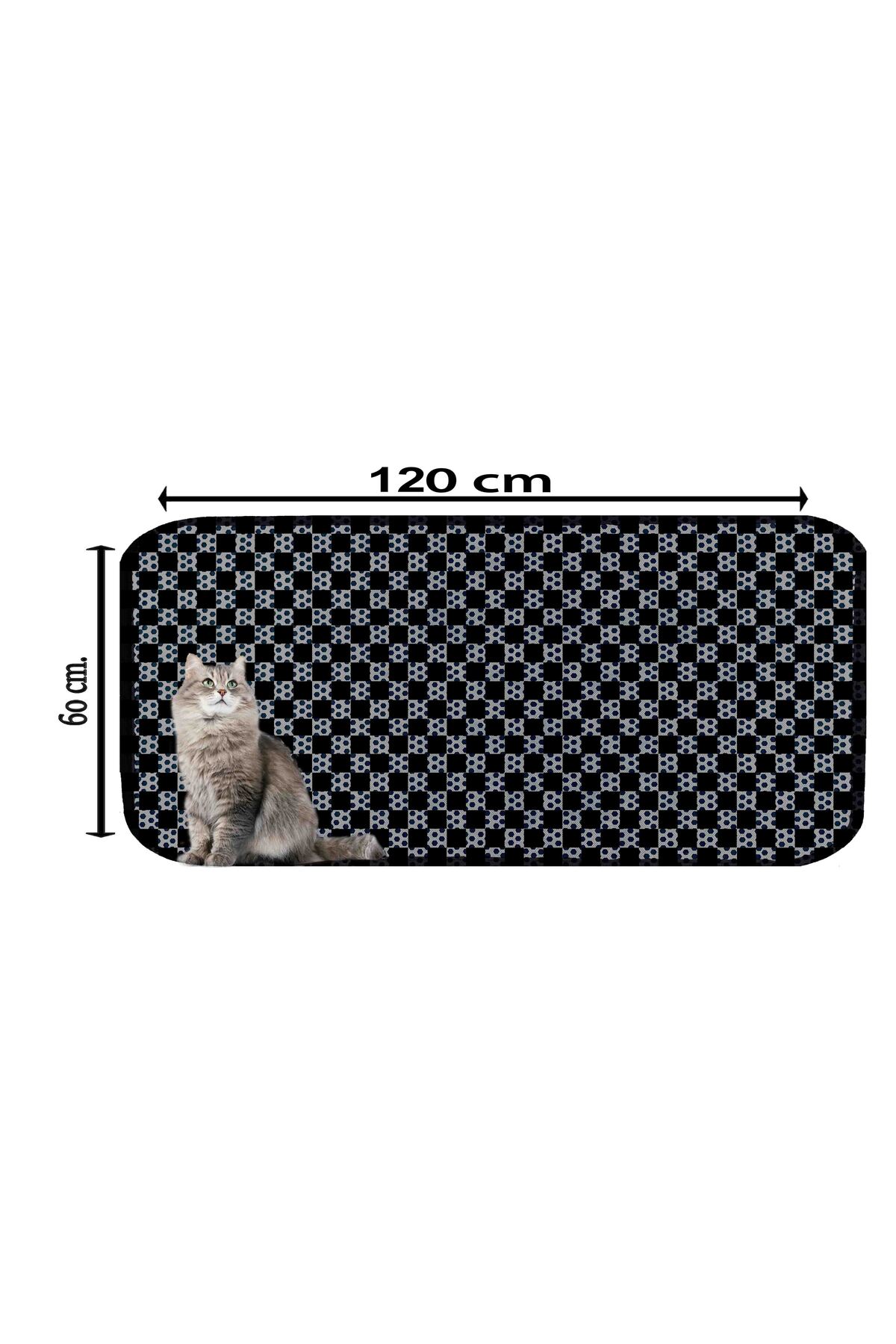 PeraMila XXL Büyük Boy Kedi Tuvaleti Önü Paspası Elekli / Wc Önü Desenli Kedi Kumu Paspas Yıkanabilir - Görsel 3