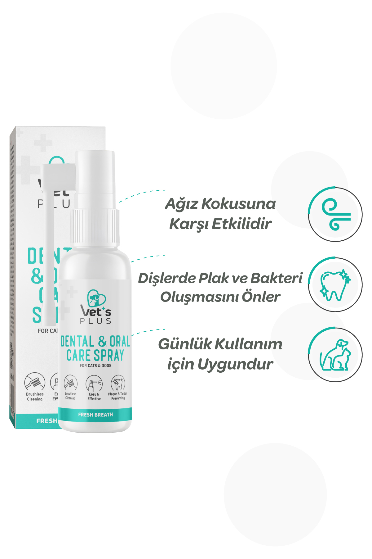Vet's Plus Diş ve Ağız Bakım Spreyi 50ml (Kedi ve Köpekler için) - Görsel 2