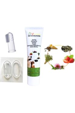 Genel Markalar %100 Doğal Aktif Bileşenli Kedi Ve Köpek Diş Macunu Şeffaf Kapaklı Parmak Fırça