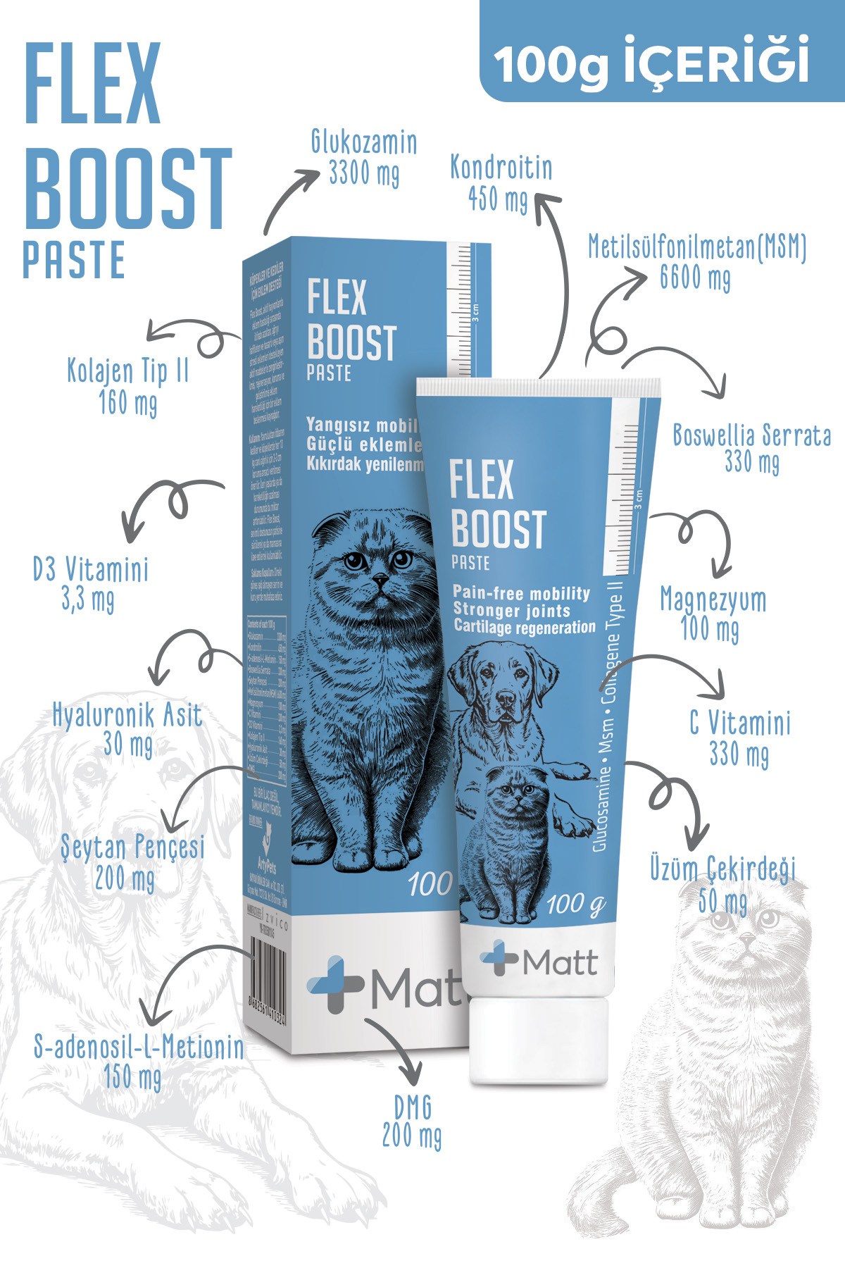 matt Flex Boost Kedi-Köpek Eklem Güçlendirici - Görsel 2