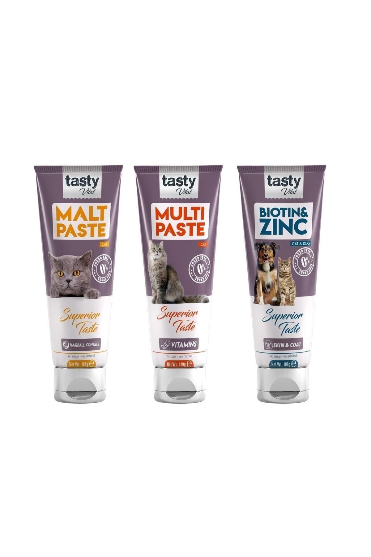 TASTY VİTAL Kedi Malt Paste 100 Gr + Multi Cat Paste 100 Gr + Biotin Paste 100 Gr (3x100 Gr) - Görsel 2