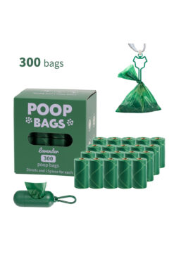 Deku Lavantalı Köpek Dışkı Poşeti – 300 Adet / 20 Rulo, Ekstra Kalın & Dayanıklı, Sızdırmaz, Çevre Dostu