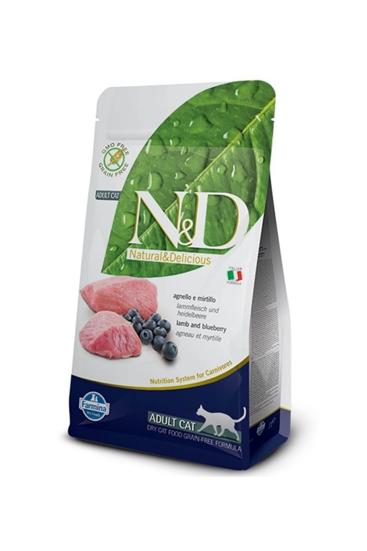 N&D Kuzu Ve Yaban Mersinli Yetişkin Kedi Maması 1,5 Kg - Görsel 2