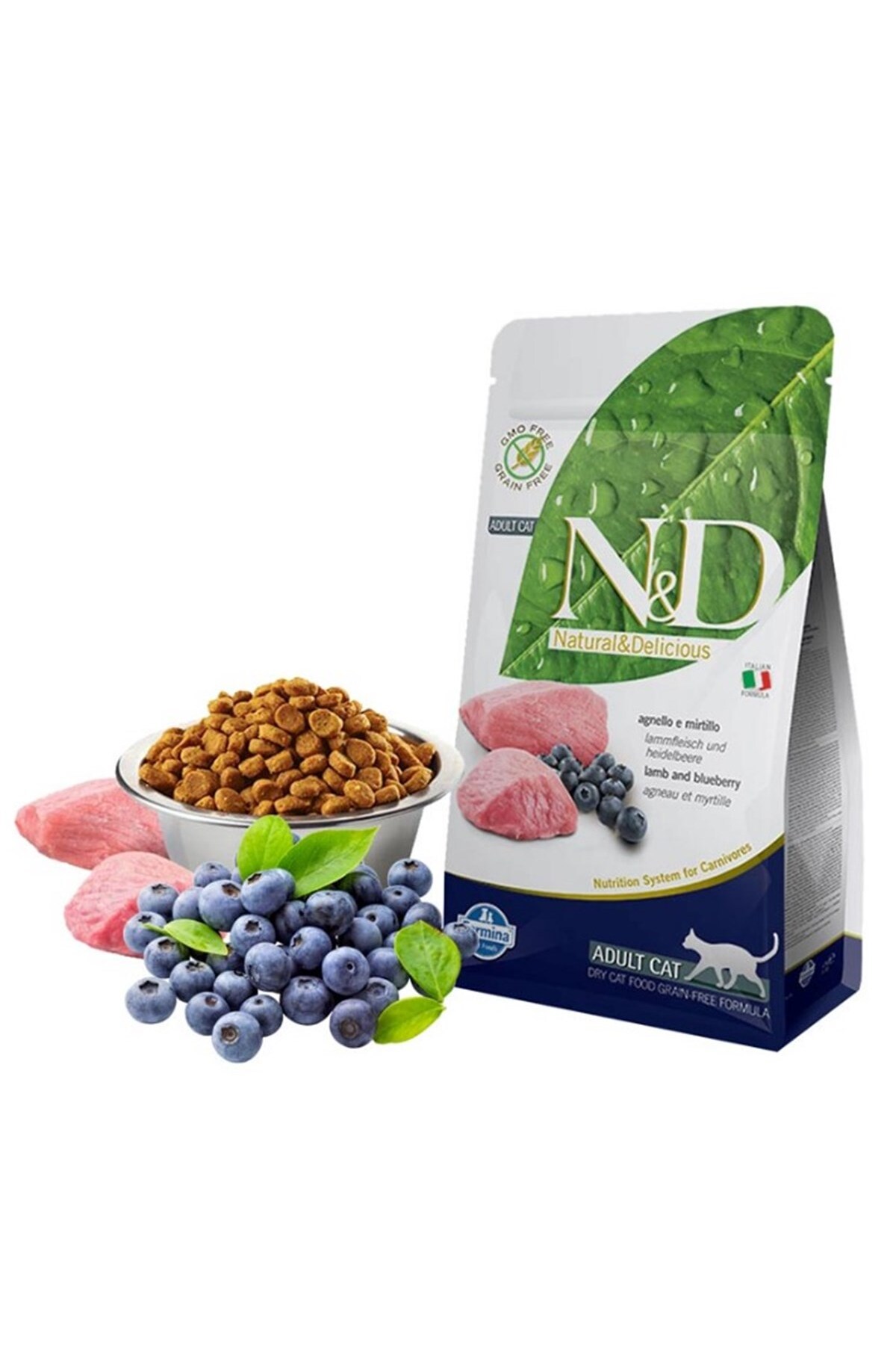 N&D Kuzu Ve Yaban Mersinli Yetişkin Kedi Maması 1,5 Kg - Görsel 3