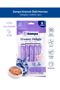 Zampa Creamy Delight Ton Balıklı & Krill Kedi Krema Ödül Maması - 16g x 5