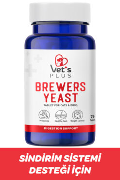 Vet's Plus Brewers Yeast Tablet 75'li (Prebiyotikli Sindirim Sistemi Düzenleyici, Kedi ve Köpekler için)
