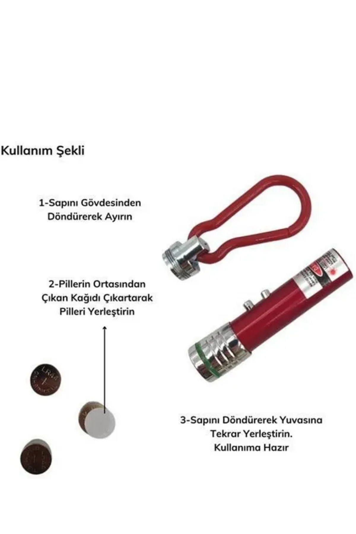 ego home 3 Fonksiyonlu Kırmızı Beyaz Led Işıklı Kedi Köpek Lazer Oyuncak | Lazer Anahtarlık Kedi Egzersiz - Görsel 2