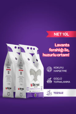 Toi Moi 2'li Avantaj Paketi Topaklanan, Tozsuz, Koku Hapseden Lavantalı Bentonit Kedi Kumu 2x5lt
