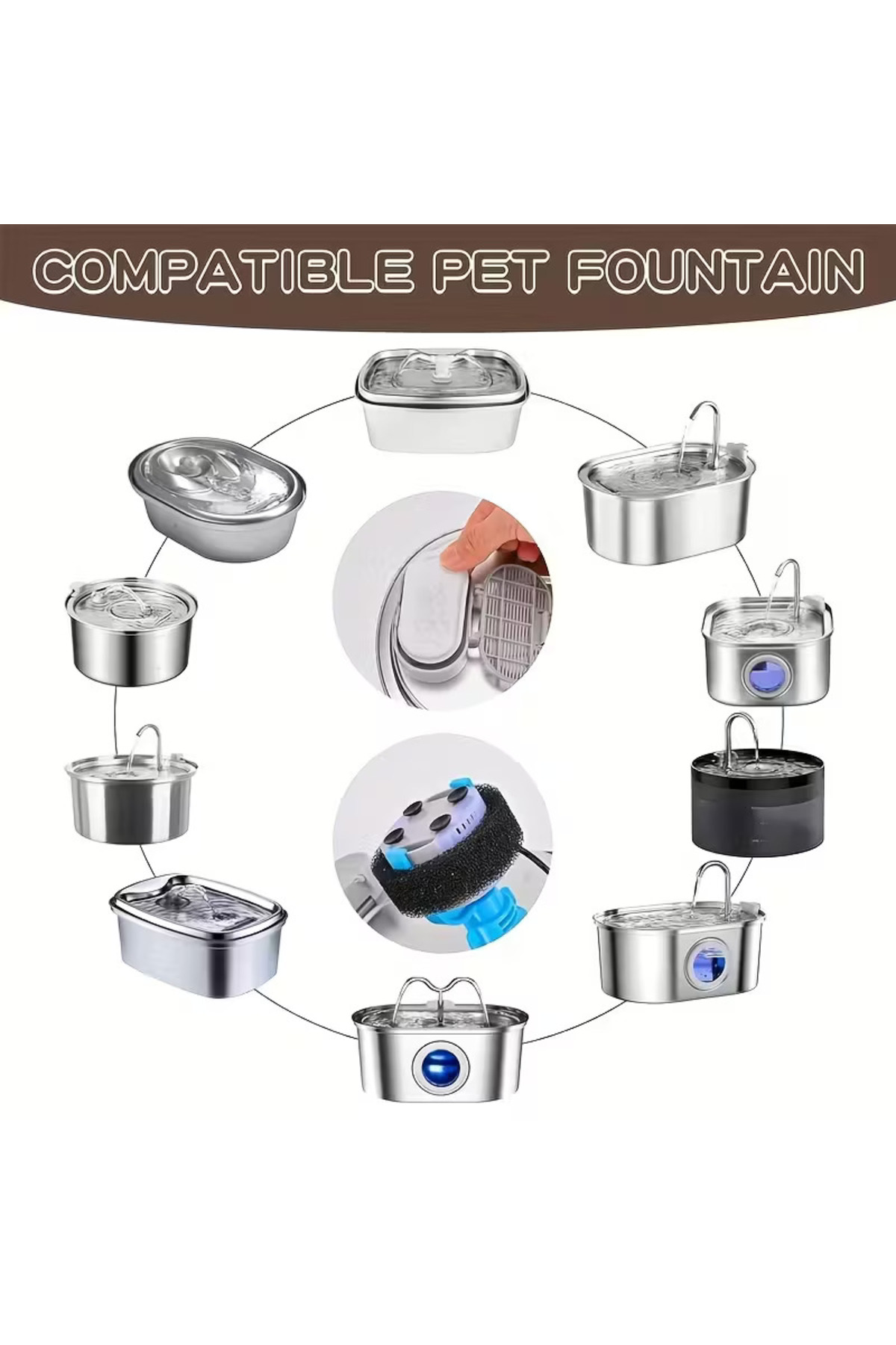 shop Kedi ve Köpek Su Pınarı Çeşmesi Yedek Filtresi 6 Adet - Görsel 3