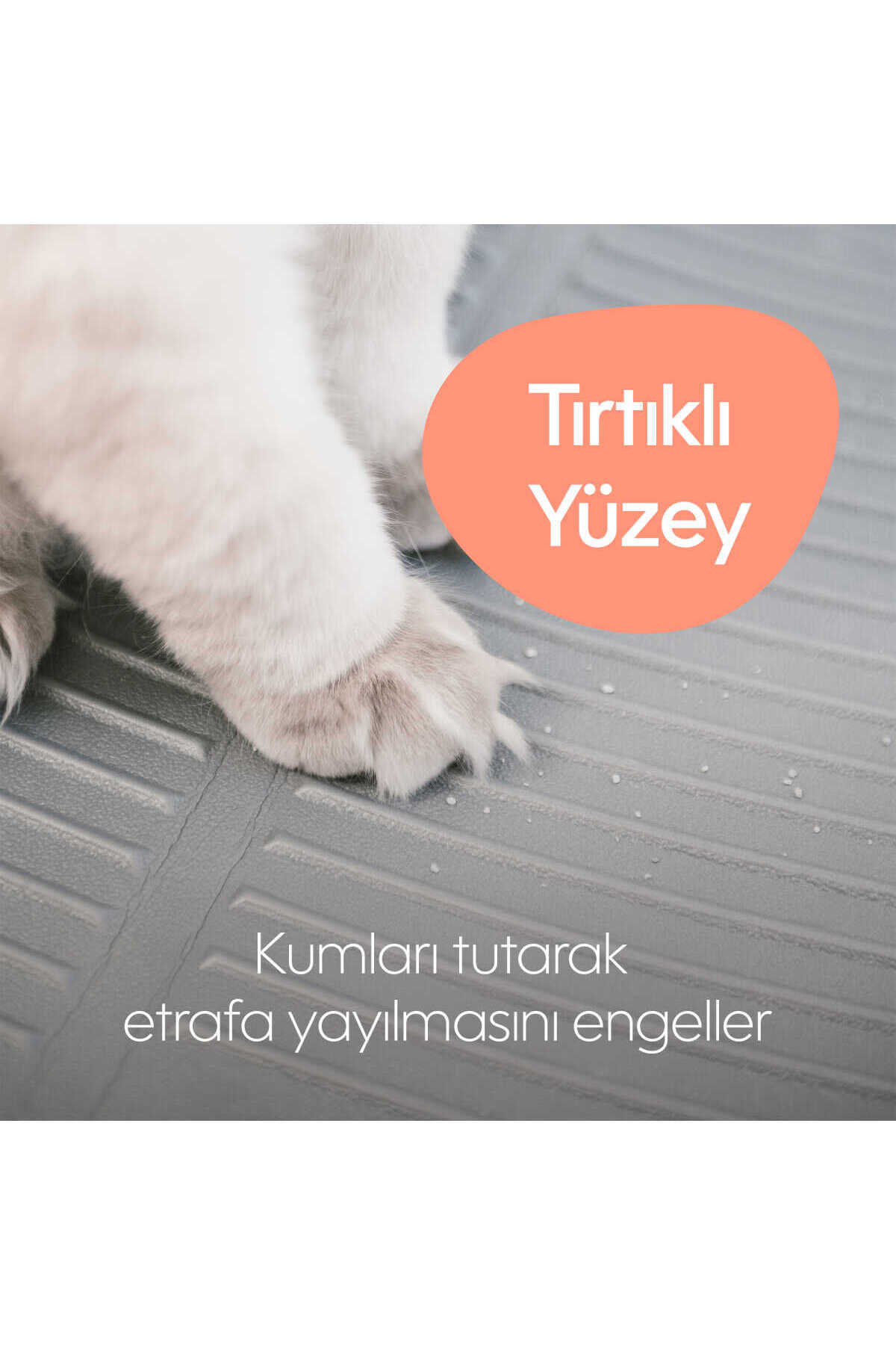 Litter Genie Kolay Temizlenen, Taneleri Tutan Kedi Kumu Paspası, Kabartmalı Ve Kaymaz Mat - Görsel 3