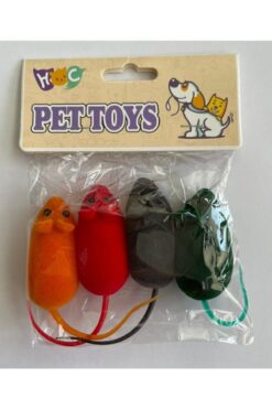 Genel Markalar PawX Pet Toys Kedi Oyuncağı Renkli 4'lü Öten Fare Öten Fare (KARIŞIK RENK)