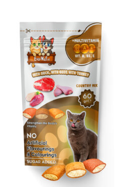 Eva & Wall-e Farm Feast Kedi Ödül Maması 60 g | Ördek, Sığır ve Hindi Karışımlı Yüksek Proteinli