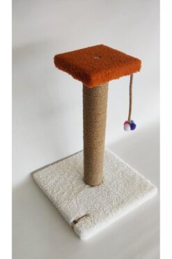 ambarpet Stepli Beyaz Kedi Tırmalama Tahtası 42 Cm