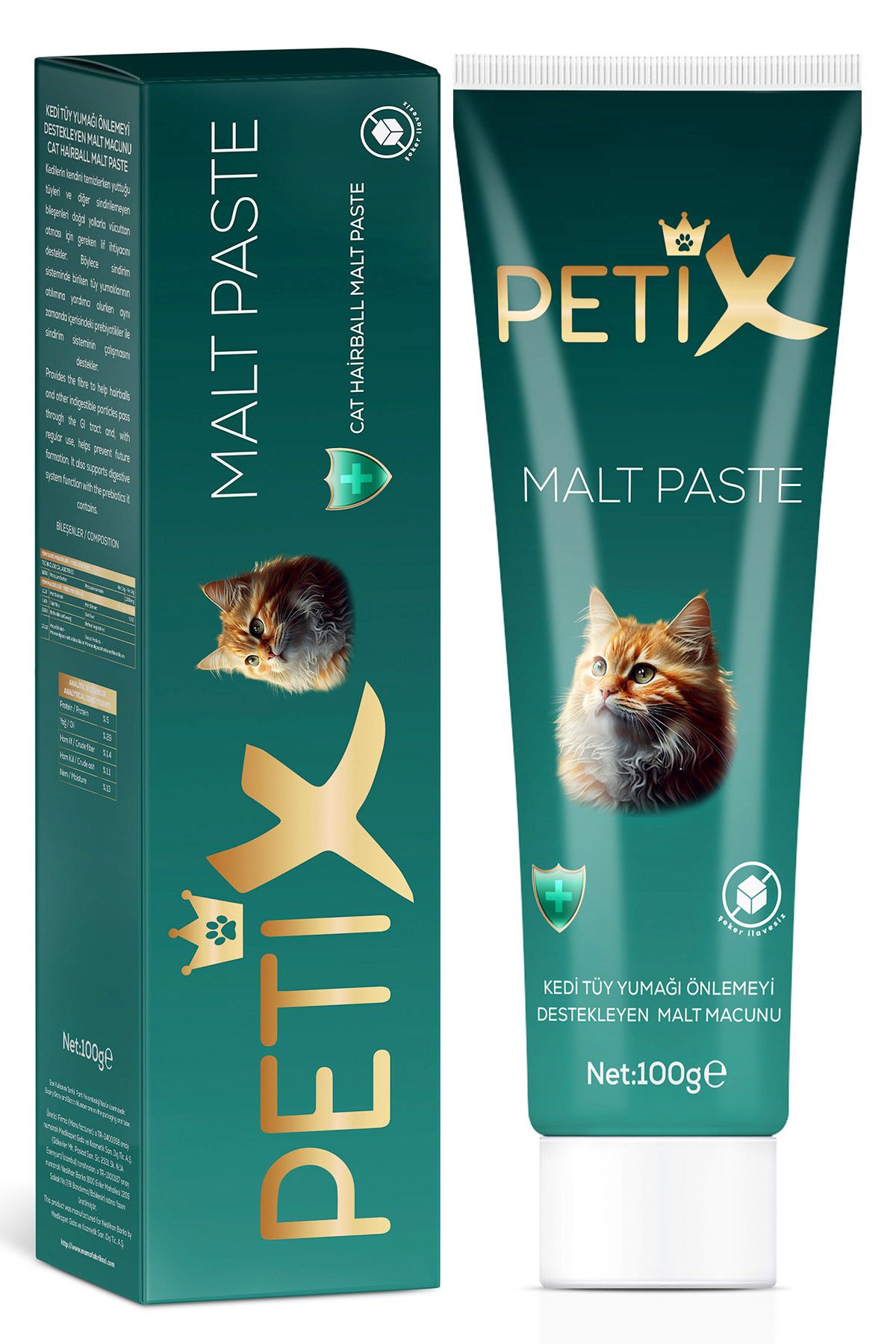 Petix Anti-Hairball Tüy Yumağı Önleyici Kedi Malt Macunu 100 gr