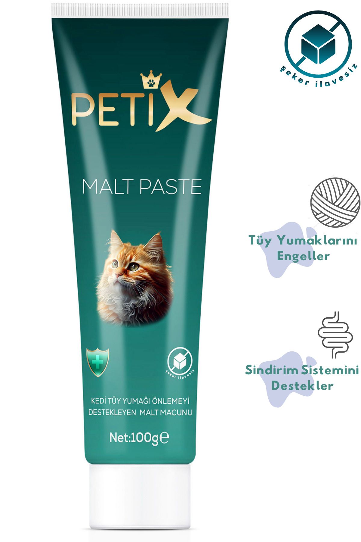 Petix Anti-Hairball Tüy Yumağı Önleyici Kedi Malt Macunu 100 gr - Görsel 2