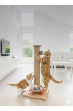 Genel Markalar Kedi Tırmalama Çubuğu ve Oyuncağı - Dikey - 72cm