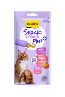 Gimcat Snack Cream Senior Somonlu & Balkabaklı Kedi Ödülü 6x15gr