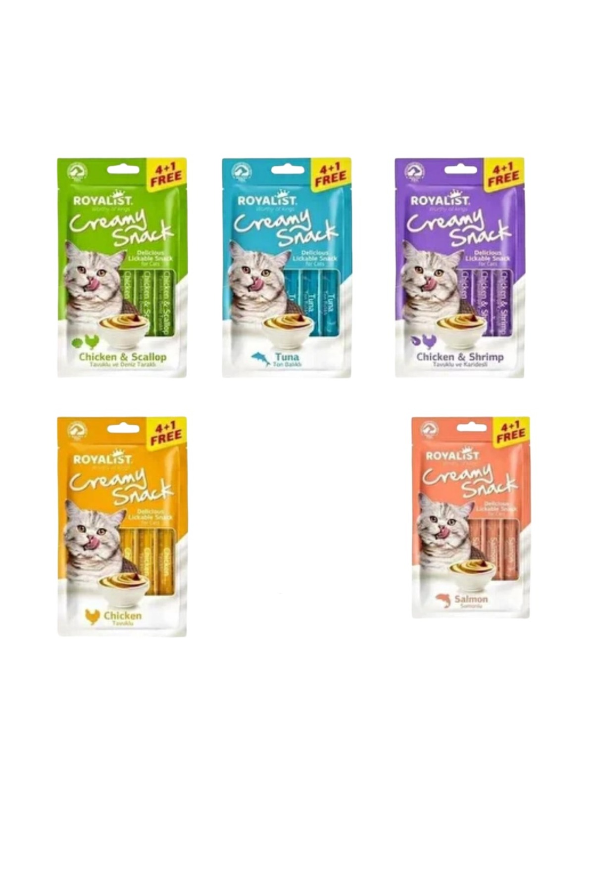 Royalist Creamy Snack Kedi Ödül Maması – 5’li Paket