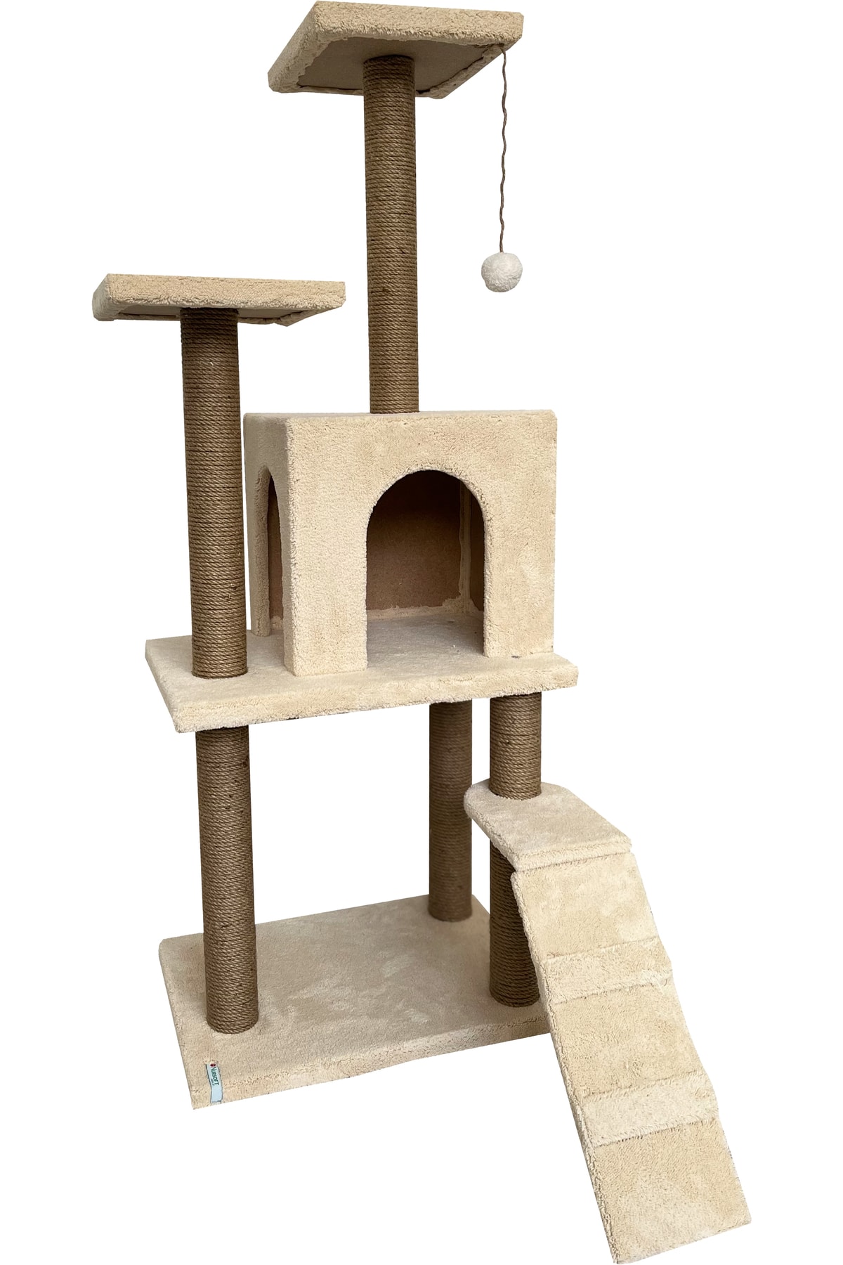 Nursoft B-08 Kedi Tırmalama Kedi Evi Ve Kedi Oyun Evi - Bej