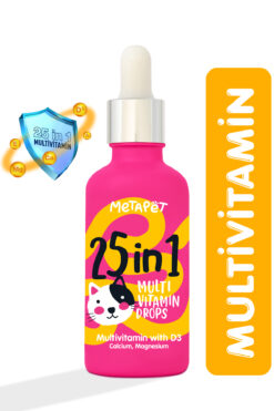 Metapet Kediler Için Premium Multi Vitamin Damla, Doğal Ve Organik Içerikli Kedi Vitamini, 50 ml